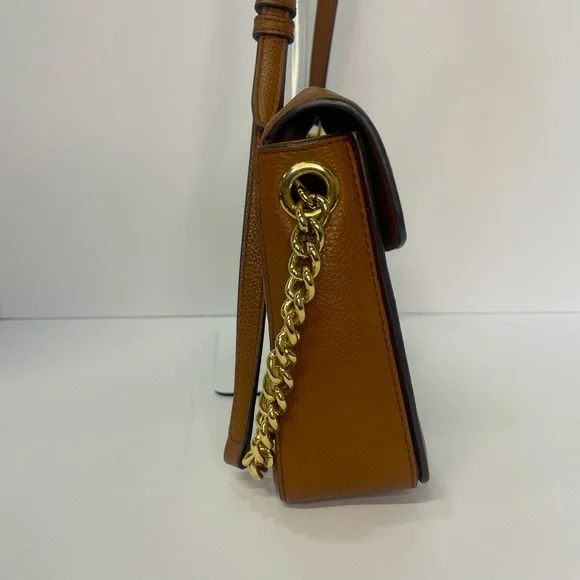 Michael Kors Vanna Medium Brown Pebbled Leather Crossbody Bag - Picture 5 of 11